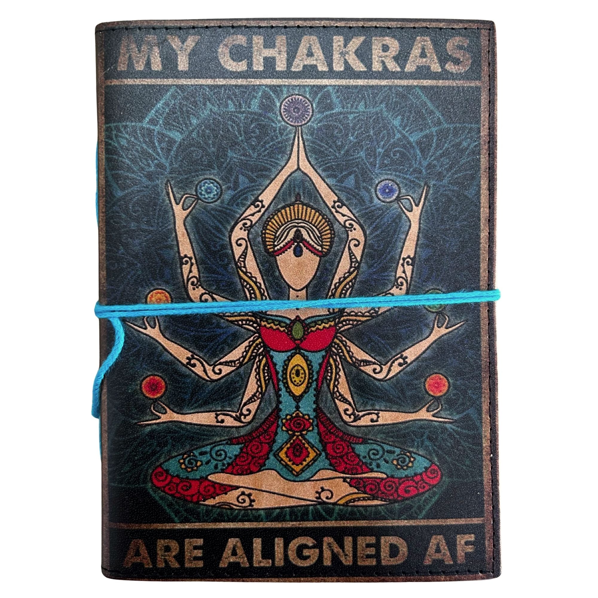 My Chakras Are Aligned AF Leather Printed Notebook