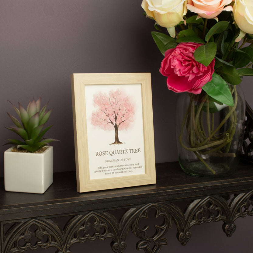 Tree of Life Gemstone Picture Rose Quartz