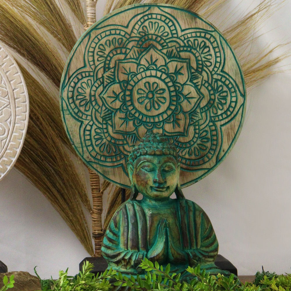 Green Buddha Knot Feng Shui Set