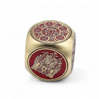 Red & Brass Feng Shui Fortune Prosperity Cube Flat