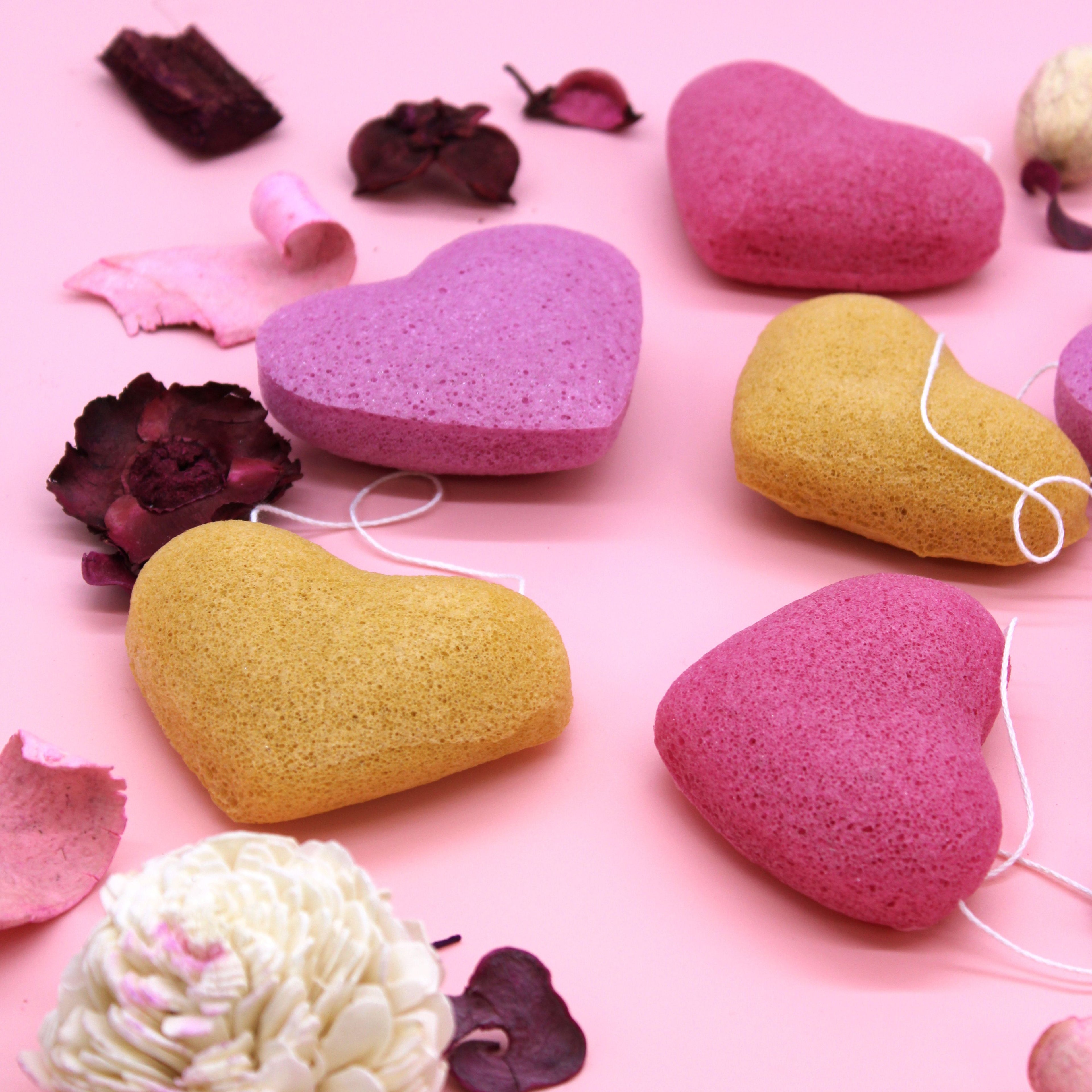 Lavender Konjac Heart Sponge