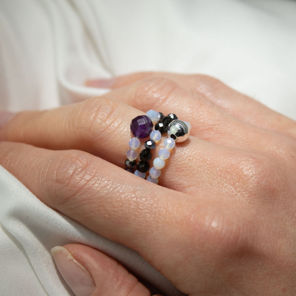 Full Moon Nymph Spirit Gemstone Ring Set