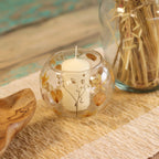 Rosa  Natural Floral Glass Large Bowl Candle Holder