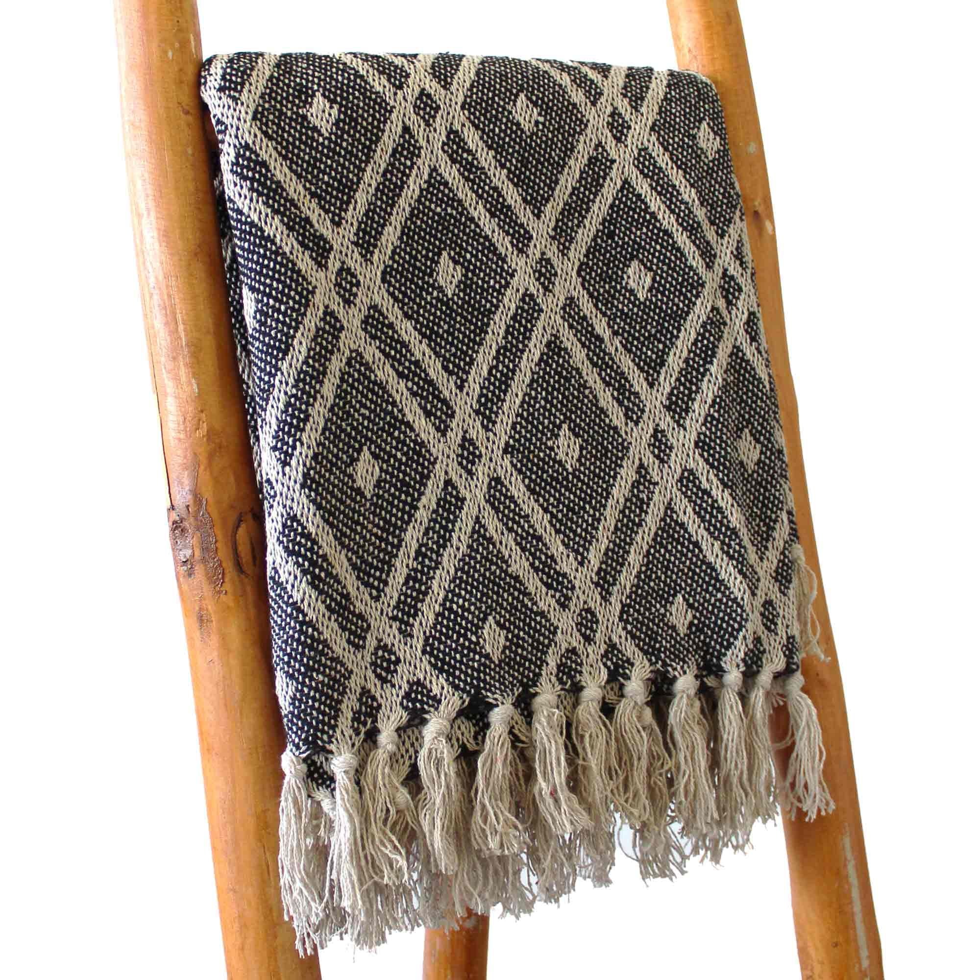 Black & Beige Regency Boho Comfort Throws