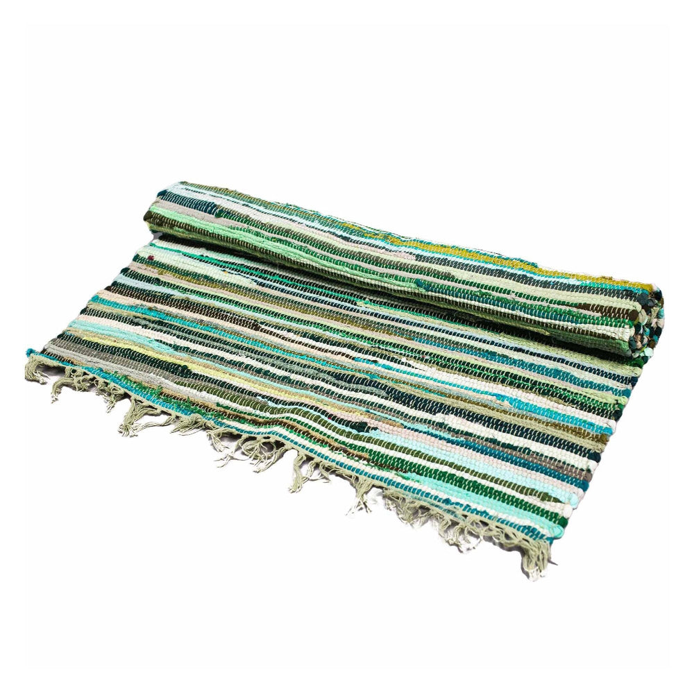 Natural Greens Large Rag Rug - 150x90cm