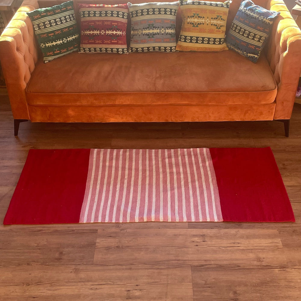 Red/Pink Indian Cotton Rug