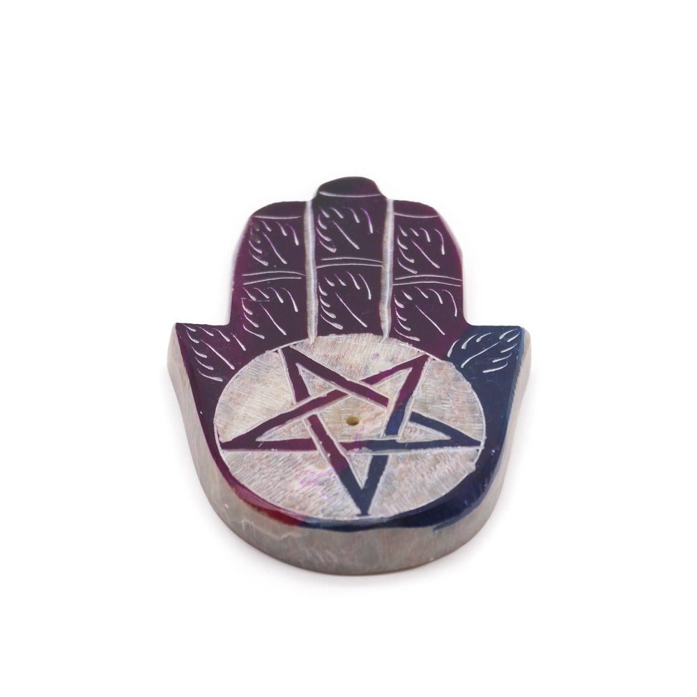 Pentagon Soapstone Hamsa Incense Holder