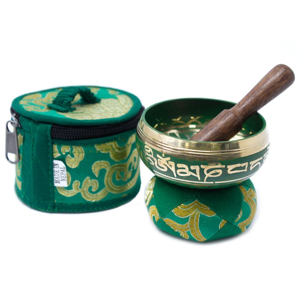 Green Mini Singing Bowl Gift Set
