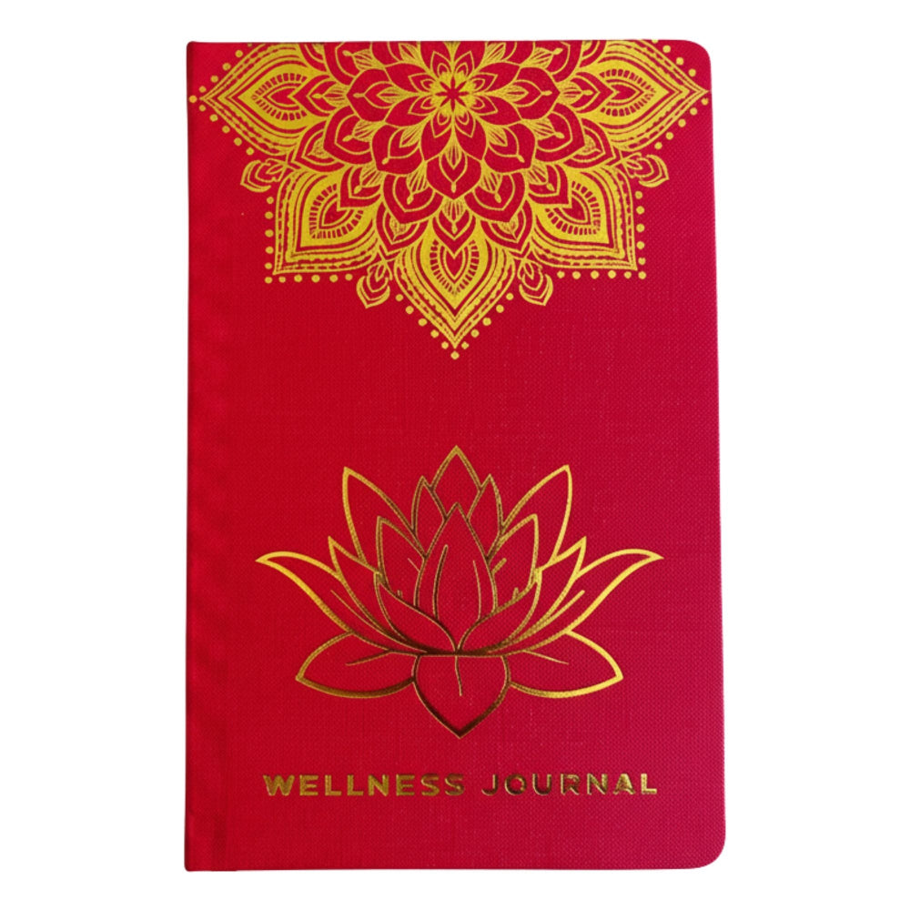 Golden Mandala and Lotus Red Wellness Journal