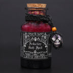 Seduction Ancient Witch Bath Spell Potion & Amethyst Crystal Amulet