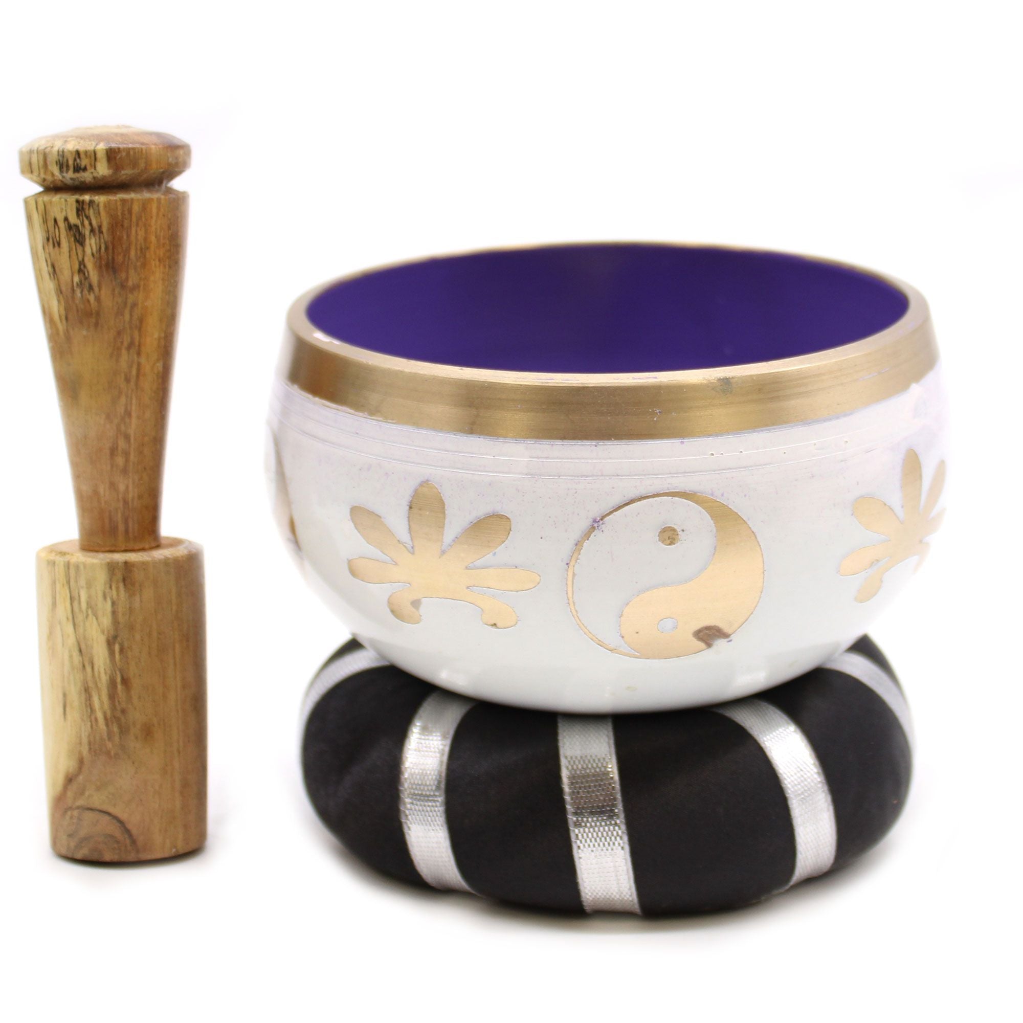 Yin & Yang White/Purple  Singing Bowl Set