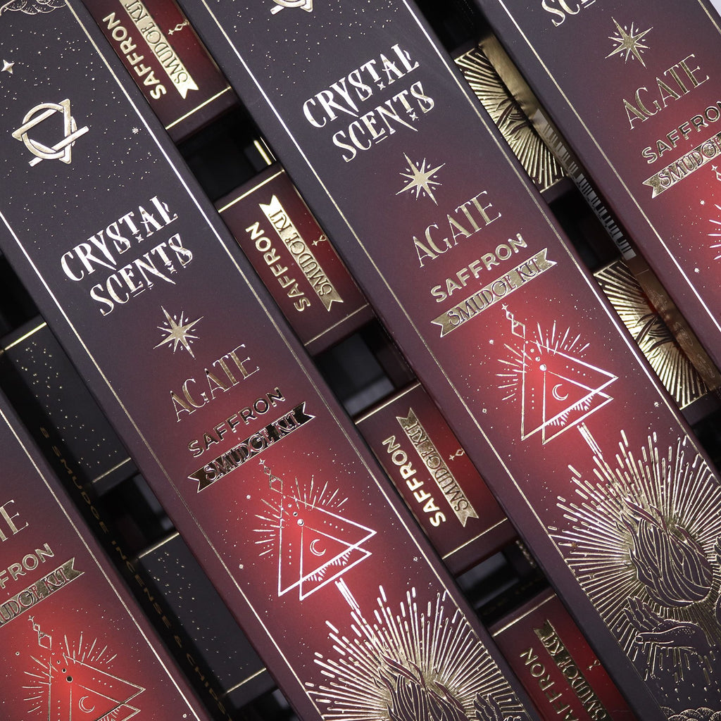 Crystal Scents Smudge Incense – Saffron & Red Agate