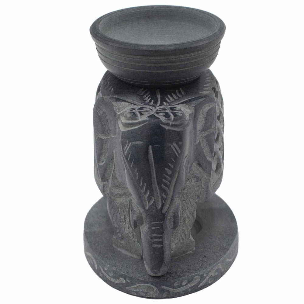 Standing Elephant Soapstone Oil Burner