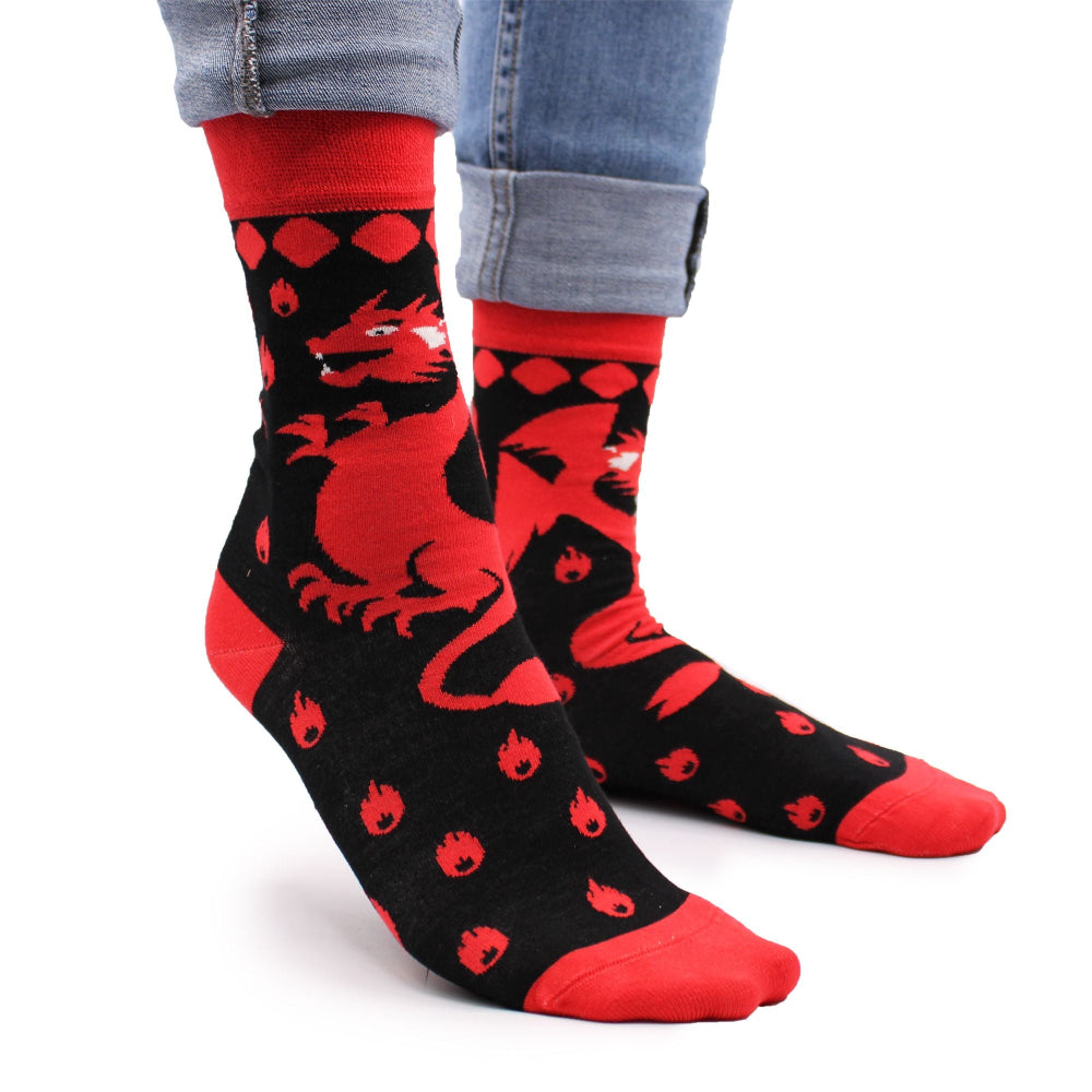 Red Dragons Hop Hare Bamboo Socks S/M