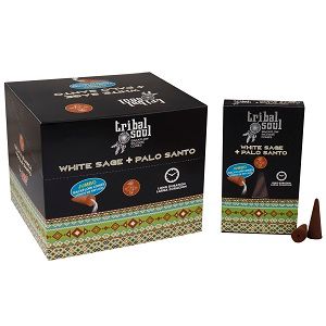 Tribal Soul Backflow Incense Cones White Sage + Palo Santo
