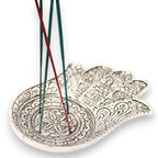 Polished Aluminium Hamsa  Incense Holder