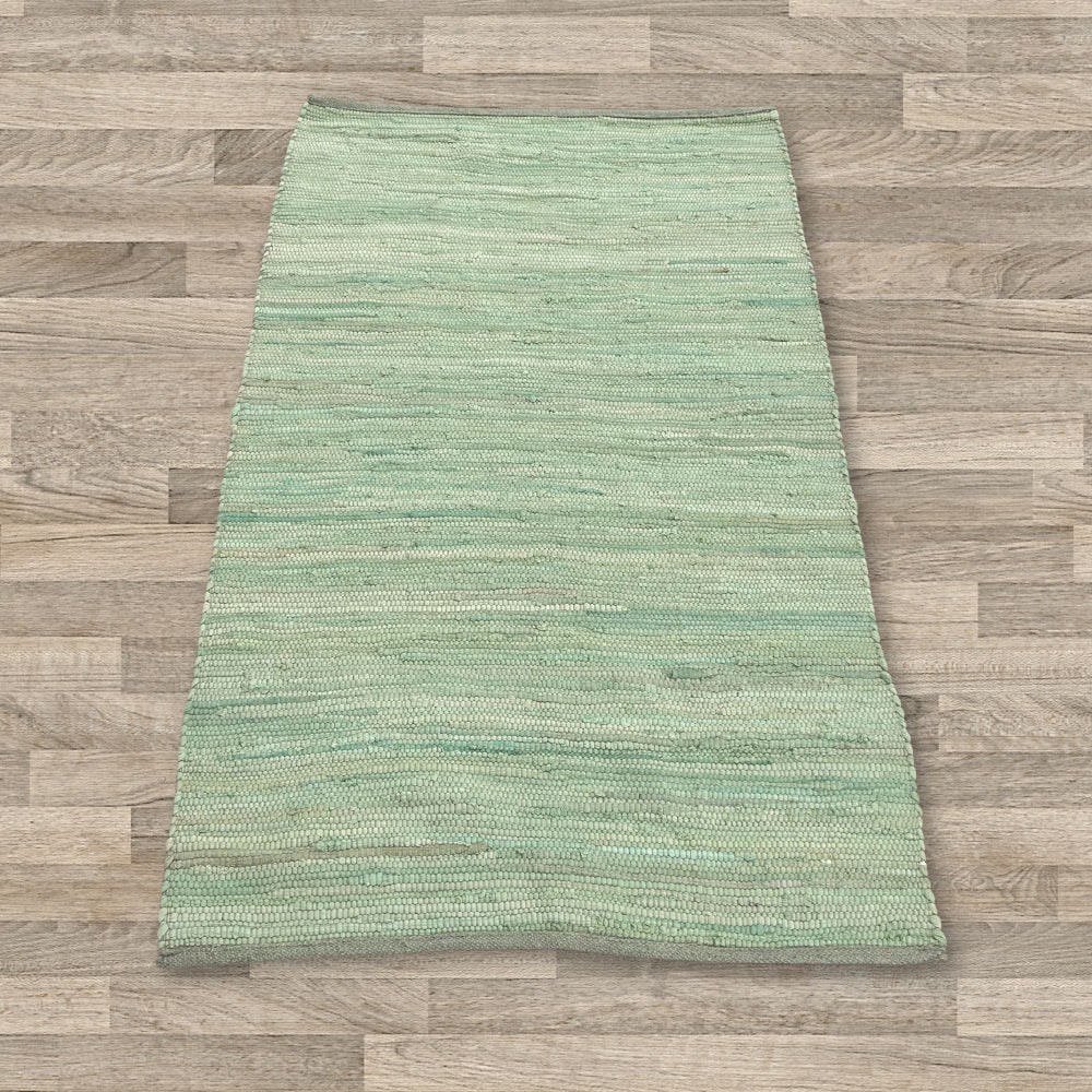 Aqua Indian Handloom Cotton Rug Small