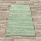 Aqua Indian Handloom Cotton Rug Small