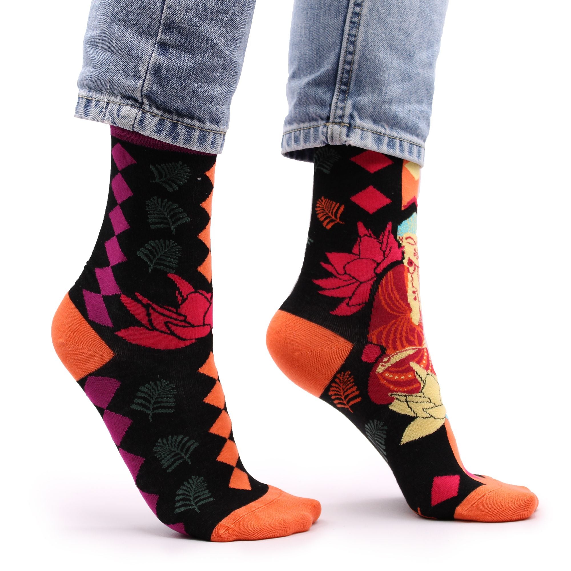 Pink Buddha & Lotus  Hop Hare Bamboo Socks S/M