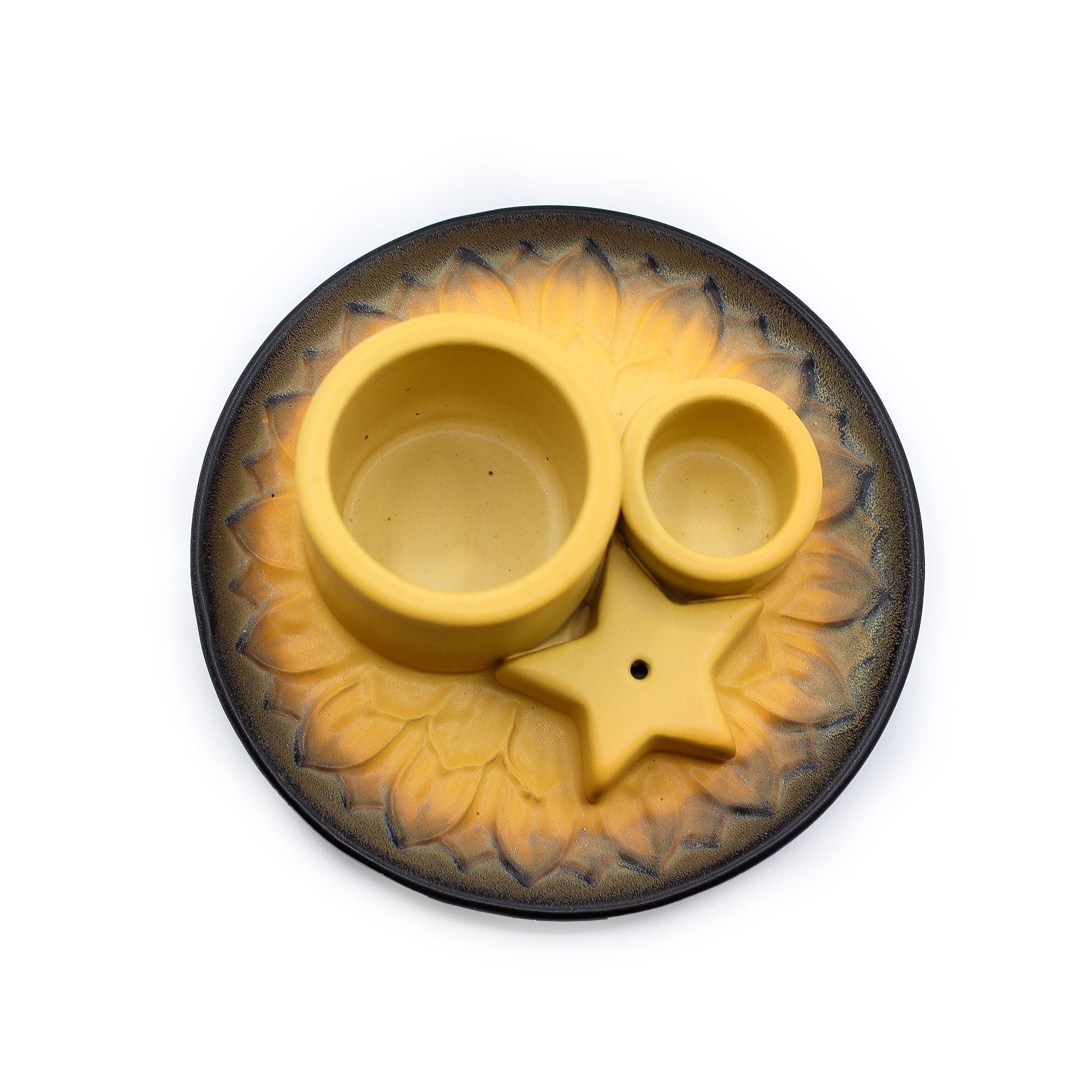 Mandala Sand & Grey Palo Santo Stick & Smudge Holder