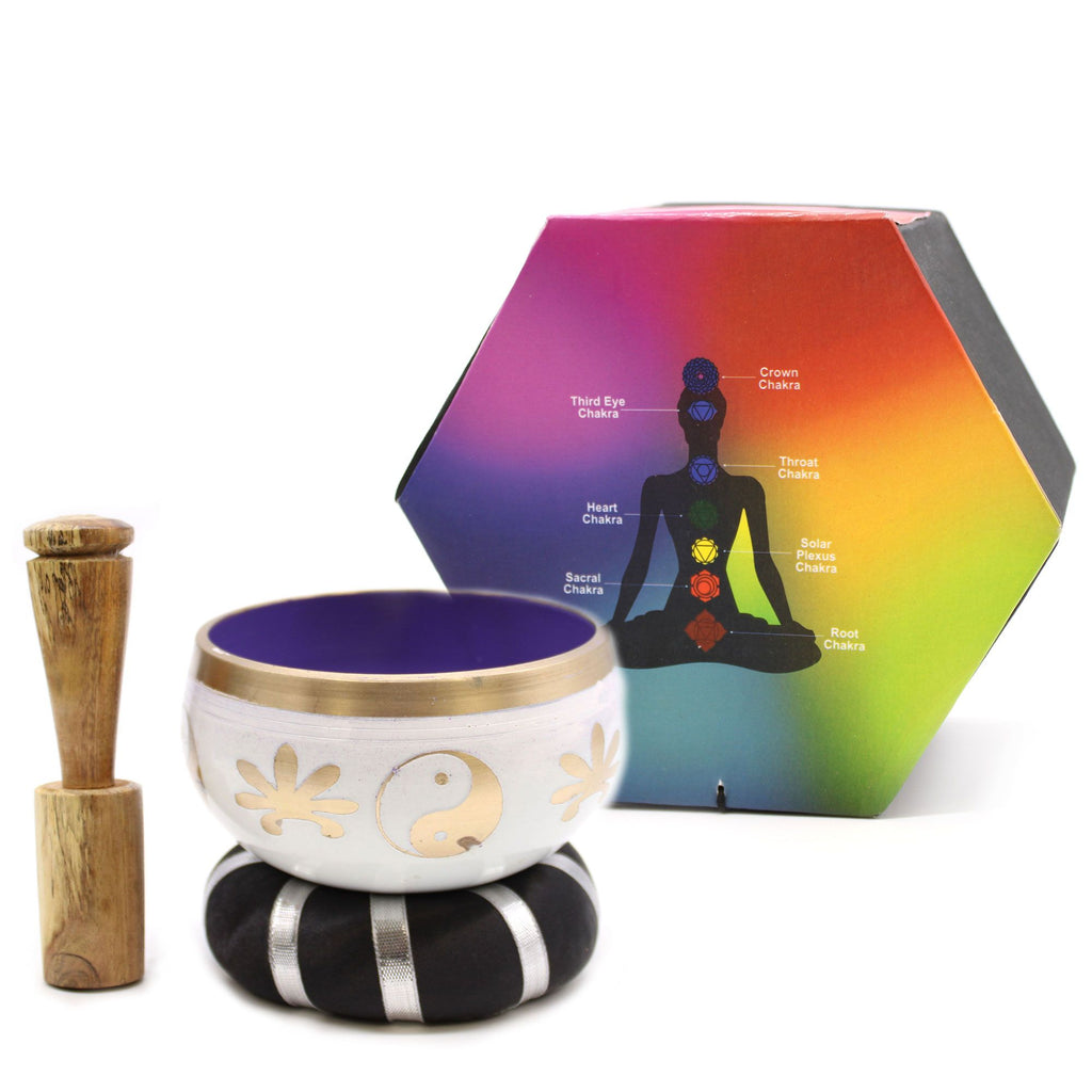 Yin & Yang White/Purple  Singing Bowl Set