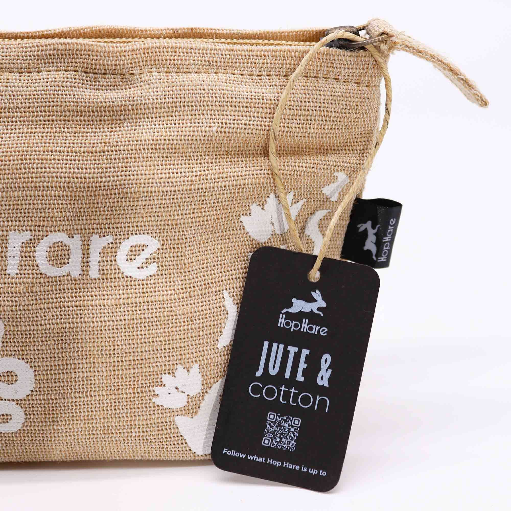 Hop Hare 'I Am Rare' Affirmation Jute Pouch