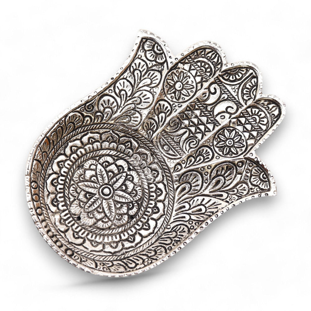 Polished Aluminium Hamsa  Incense Holder