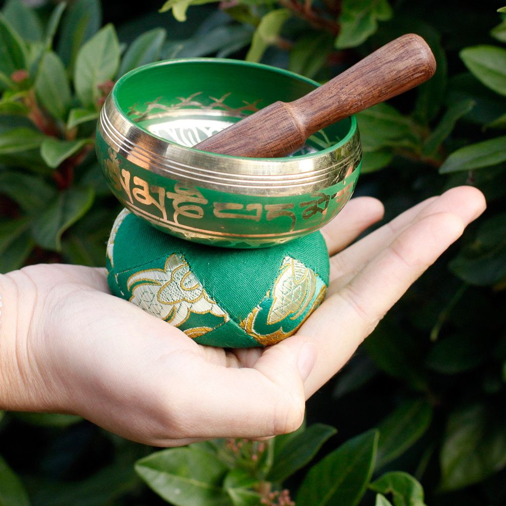 Green Mini Singing Bowl Gift Set