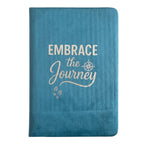 Embrace The Journey Light Blue Velvet Notebook