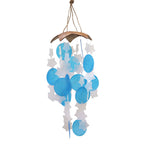 Blue and White Stars  Coconut & Capiz Windchimes