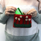 Flower Garden Natural Felt Zipper Pouch (asst)