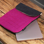 Shocking Pink Stonewash Laptop Padded Pouch  14oz
