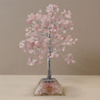 Rose Quartz Gemstone Tree with Orgonite Base - 320 Stone
