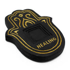 Black & Gold Lava-Stone Effect  Healing Incense Plate