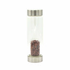 Red Jasper Crystal Water Bottle | Chip Stones | Invigorating & Grounding