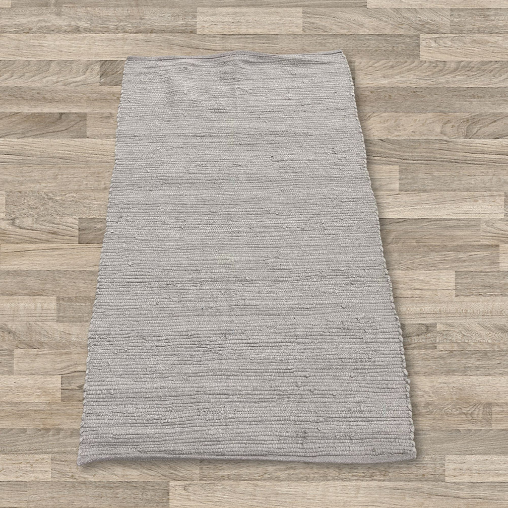 Grey Indian Handloom Cotton Rug Small
