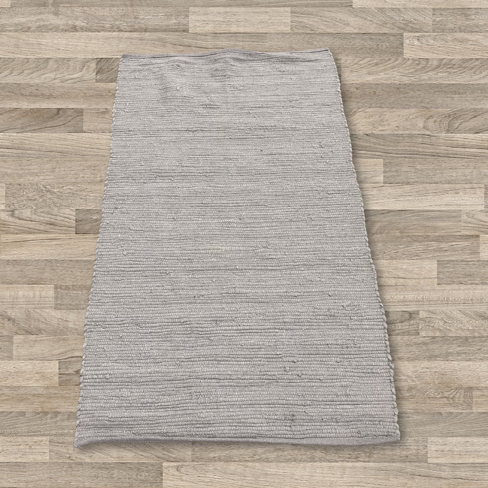 Grey Indian Handloom Cotton Rug Small