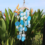 Blue and White Stars  Coconut & Capiz Windchimes