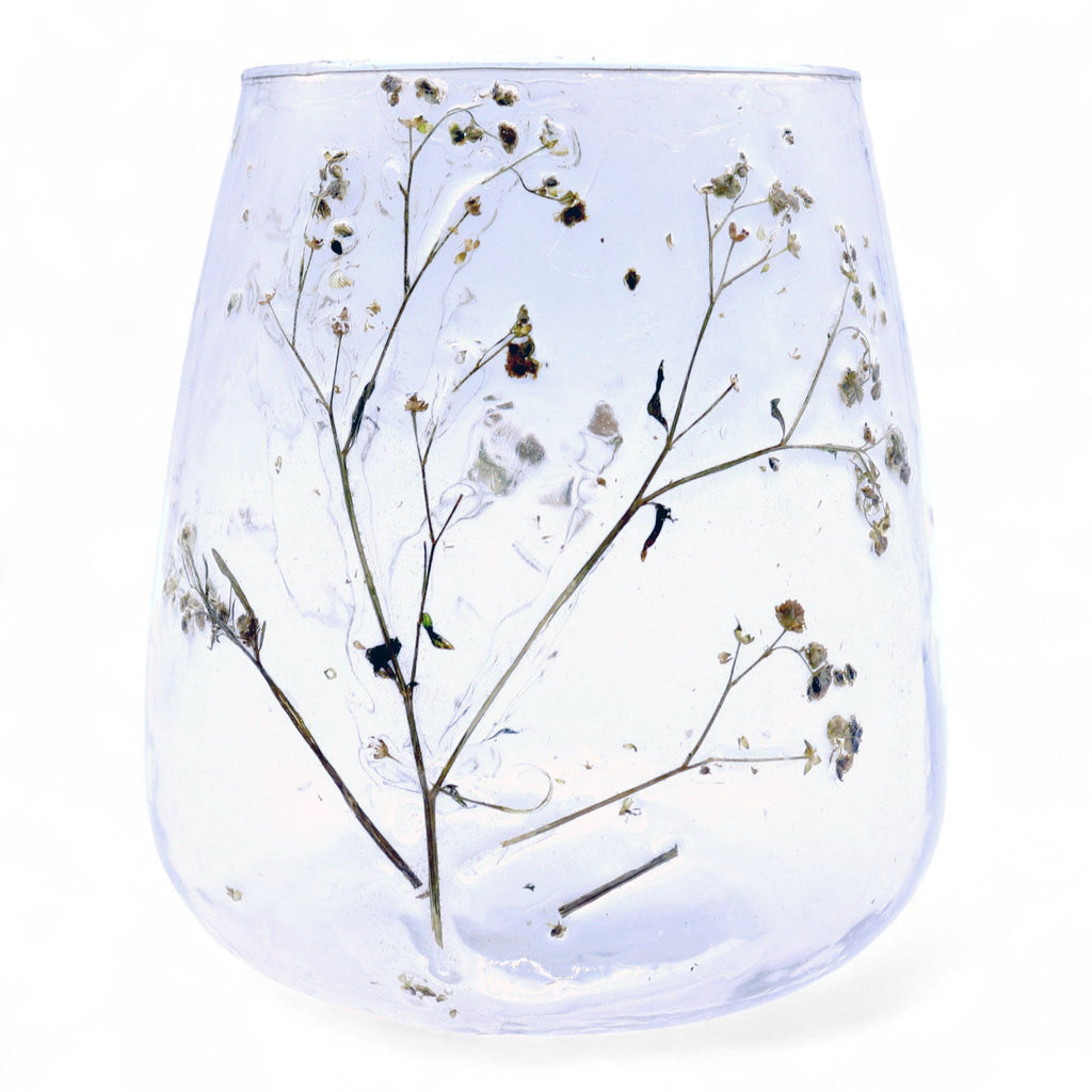 Margarita Natural Floral Glass Vase Candle Holder