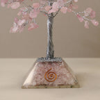 Rose Quartz Gemstone Tree with Orgonite Base - 320 Stone