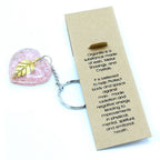 Rose Quartz Hearts Golden Leaf Orgonite Power Keyring