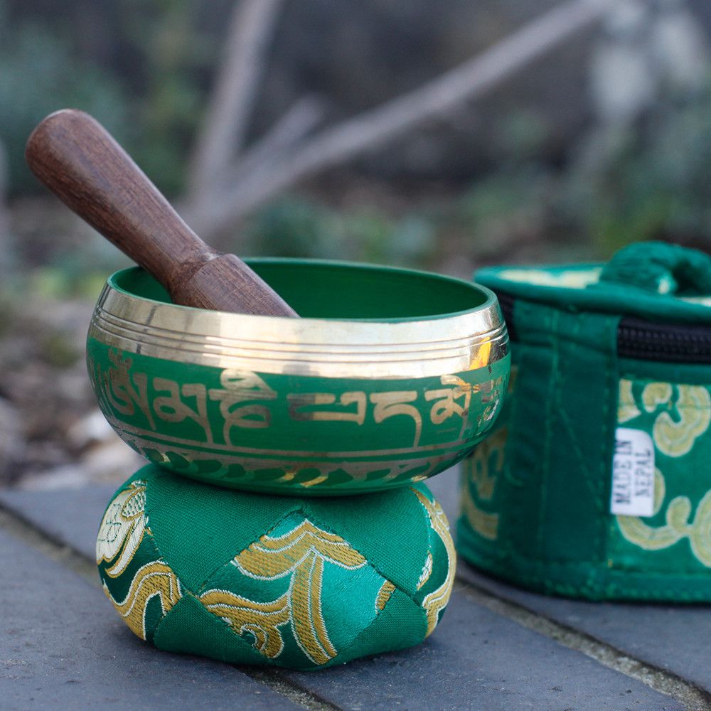 Green Mini Singing Bowl Gift Set