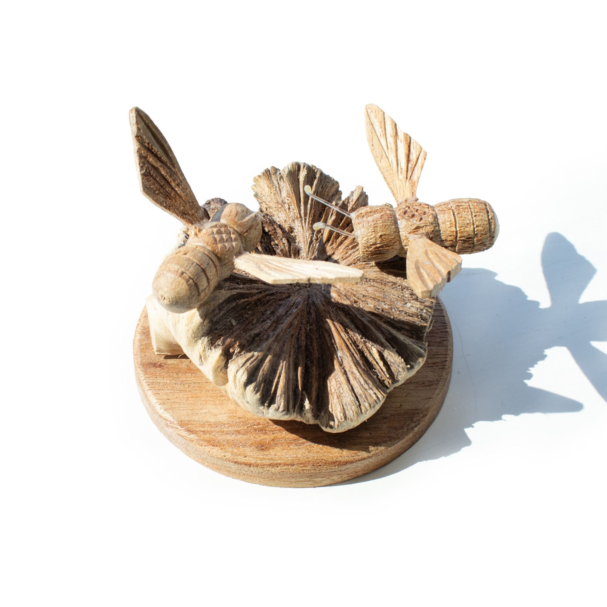 Handmade Parasite Wood Carving — Bees in the Works