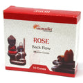 Box of Aromatika Rose Back Flow Incense Cones on a white background