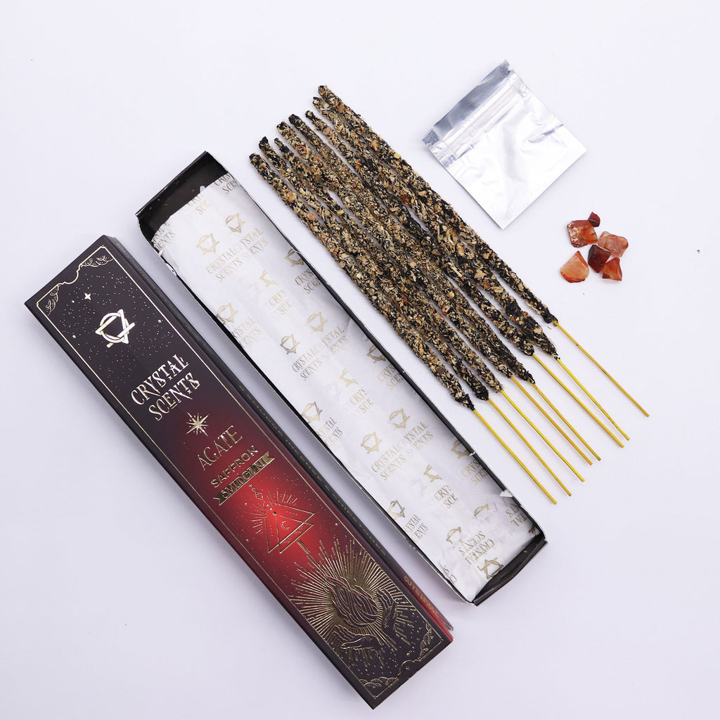 Crystal Scents Smudge Incense – Saffron & Red Agate