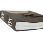 Leather Black Confessions with Lock Notebook (7x5")