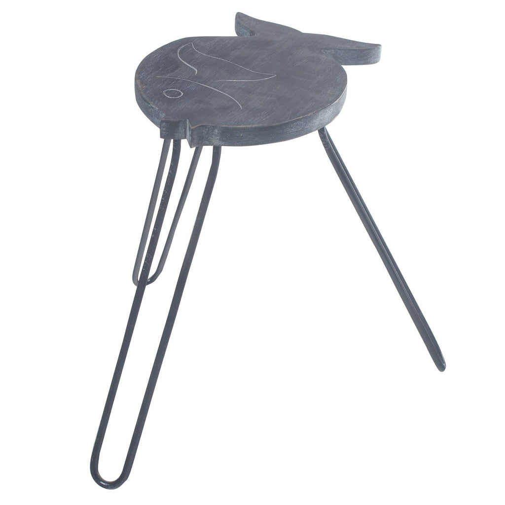 Greywash Albasia Wood Fish Stand