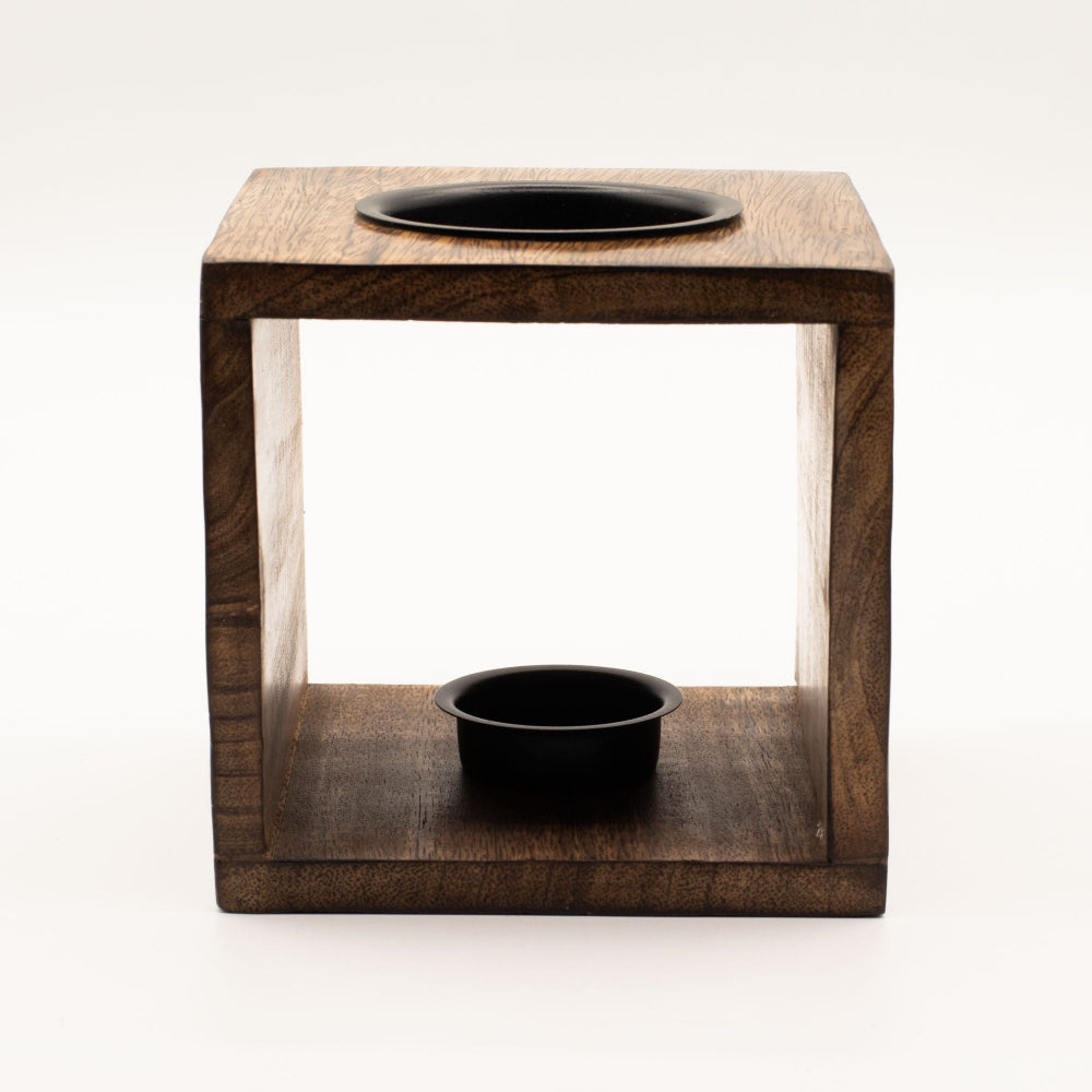 Pentagram Large Square Mango Wood Oil Burner