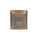 Tea canister labeled 'Mandala Leaves' on a white background