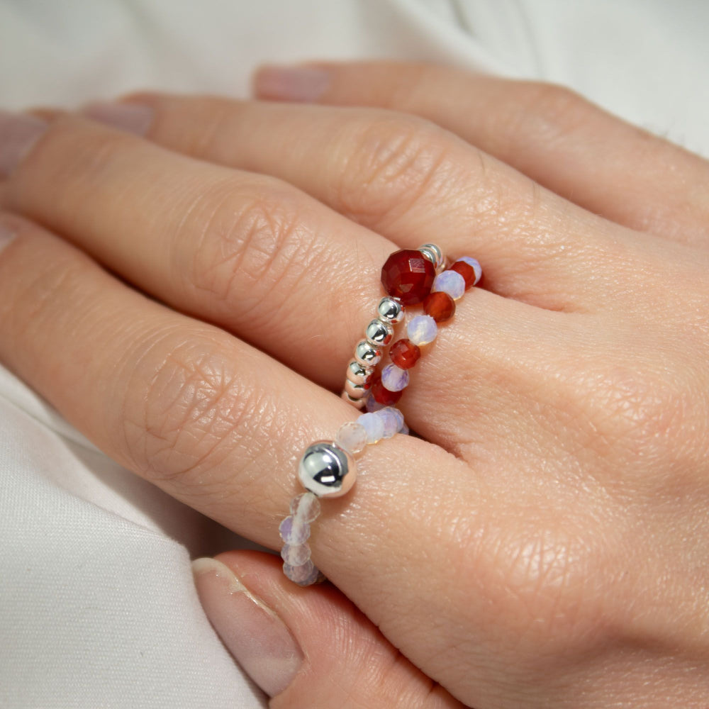 Blood Moon Nymph Spirit Gemstone Ring Set